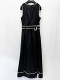 Fashion Bright Line Decoration Pu Leather Dress Women Belt Sleeveless Irregular Draped Dress Club Party Female Vestidos