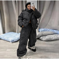Women Winter Two‑Piece  Leopard Print Hooded Puffer Jacket Outfit Loose Cuffed Jogger Pants Warm Casual Streetwear Matching Set