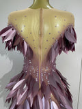 2026 New Sexy Sequins Diamonds Mesh Asymmetric Dress Women Birthday Celebrity Party Costume Bar Nightclub Stage Show Clothing