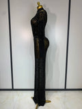 Sparkly Luxury Rhinstones Long Sleeve Elegant Party Dress Women 2025 Performance Stage Outfit Evening Birthday Prom Gown