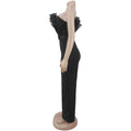 One Shoulder Romper Woman Jumpsuit Party Club High Waist One Piece Birthday Outfit Mono De Mujer Elegante Birthday Overalls