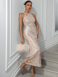 Real Photo Women Sequin Wedding Dresses Backless Bodycon Maxi long Dress Sexy Summer Luxury Club Evening Party Prom Dresses