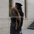 Luxury Fashion Faux Raccoon Fur Collar Shawl Scarf Women Winter Fuzzy Plush Stole Neck Cover Wrap Accessory Women
