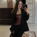 PU Leather Sexy Tube Top Pleated Waist Vest Women's Spring Fashion Solid High Street Zipper Irregular T Shirt Sleeveless
