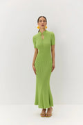 Short Sleeve Knitted Long Dress Female Slim Hollow Retro Elegant Sweater Dress 2025 Summer New High Waist Women‘s Dress