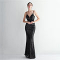 Women Strap Party Maxi Dress Sexy V Neck Evening Dress Celebrity Purple Sequin Dress Long Prom Formal Occasion  Dress