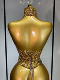 Sparkly Slver Rhinestone Sequins Mesh See Through Top Women Sexy Nightclub Evening Party Backless Spicy Girl Stage Outfit
