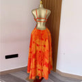 Women Floral Printed Strap Backless Bra Front Big Swing Maxi Long Dress 2025 Vintage Sexy Club Party Evening Dresses