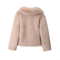 Chic Ins Blogger Brand Fashion Fake Fox Fur Jacket Coat Women 2026 Winter Luxury Design Big Collar Fur Coats Cool Girls Overcoat