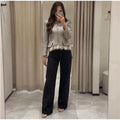 Spliced Lace Hem Jacket Elegant Long Sleeve V-neck Waisted Contrast Lace Bottom Design Casual Coat Autumn Fashion Retro Jackets