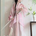 Olive Girl Pink Embroidered Hanfu Dress for Ren Faire 2026 Garden Wedding Fairycore Photoshoot Everyday Wear S-L XS-3XL Plus Size Hand Embroidered Flowing Sleeve Dramatic Silhouette Romantic Cottagecore Editorial Not Costume Chinese Heritage Fashion Women