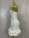 Women Luxury Diamonds Sleeveless Bodycon Bandage Mini Dress High Street Celebrate Evening Prom Club Elegant Birthday Party Dress