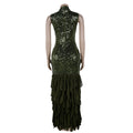 Sexy Sparkly Sequin Patchwork Bodycon Dresses for Woman Ruffle Tassel Dress Female Party Clubwear Long Birthday Outfits