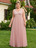 Sleeveless Evening Dresses V-Neck Sequined Embroidery Long Party Gown Clothing Elegant Mesh A-Line Formal Wedding Dress