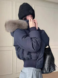 Fashion Faux Fur Trim Hooded Cotton Coat Women Asymmetric Zip Long Sleeve Puffer Jacket Female Winter Daily Warm Outfits 2026