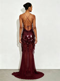 New Summer Sequins Patchwork Mesh Slim Long Dress Women Casual Vacation Dress Sexy Suspender V Neck Backless Evening Dress