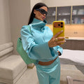 Solid Waist Drawstring Cinched Jacket Women's Satin Pleated Stand Collar Long Sleeves Loose Coat Lady Fashion Daily Outwear New