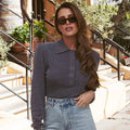 Women Polo Collar Long Sleeve T-Shirt Slim Lapel Button Solid Casual Pullover Female Fashion Commuting Top 2026Autumn New