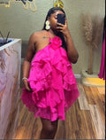 Women Sleeveless Cascading Ruffles Smock Big Swing Dress  Birthday Vacation Street Summer Party Dresses Vestidos
