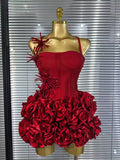 High Quality Women Sexy Halter Full Florals 2 Pieces Bodycon Bandage Set Birthday Party Photoshoot Celebrate Cocktail Outfit