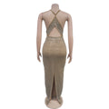 Sexy Evening Rhinestone Maxi Dress Glitter Bodycon Club Birthday Party Dress Women Backless Birthday Long Prom Vestidos