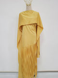 Fashion Temperament Maxi Dress For Women O Neck Spliced Shawl Sleeveless High Waist Sleeveless Evening Dress Female