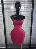 Pink Color Women Sexy Strap Bodycon Mini Bandage Dress Nightclub Party Celebrate Birthday Fashion Cocktail Outfit Clothing