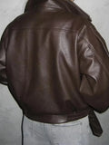 French Retro Pu Leather Jacket for Women Stand Collar Long Sleeve Patchwork Button Temperament Loose Coat Female
