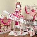 Olivegirl Lolita Dress Kawaii Sweet Bow Ruffled Slim Sleeveless Mini Princess Dresses Elegant Bow Flower Dresses Women Y2K JSK