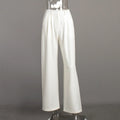 Solid Minimalist Spliced Pockets Pant for Women High Waist Loose Casual Pant Female Fashion Style
