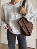Women's Grey Wool Knitted Cardigan Elegant Button Large Size Sweater Knitwears Cardigans New Winter Fall Clothes Gray Red White