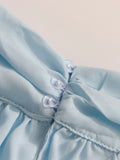 Solid Spliced Ruffles Loose Mini Dresses for Women O Neck Long Sleeve High Waist Temperament Dress Female