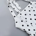 Polka Dot Vacation Mini Dress For Women  High Waist A-line Ball Gown Dress Sleeveless Halter Neck Female Summer Fashion