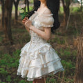 Olivegirl Lolita Dress Summer 2026 Rose JSK Embroidered Slimming Dress Lolita Lace Trim Birthday Party Cosplay