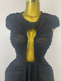Sexy Sleeveless O-Neck Bodycon Mesh Long Dress 2025 Women Hollow Out Celebrate Fashion Show Celebrity Evening Party Club Dress