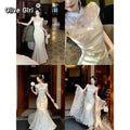 Olive Girl Red Embroidered Qipao for Ren Faire 2026 Garden Wedding Fairycore Photoshoot Everyday Wear S-XXL XS-3XL Plus Size Hand Embroidered Dramatic Silhouette Romantic Garden Party Editorial Not Costume Chinese Heritage Fashion Women