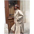 Women Khaki Windbreaker Jacket High Neck Zip Up Flared Hem Loose Fit Coat Autumn Commute Street New Lady Chic Hot Outerwear 2026