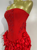 Elegant Cute Pearl Beaded Flower Sexy Strapless Bodycon Mini Bandage Dress Celebrate Eveing Party Birthday Cocktail Wedding Wear