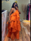 Women Sleeveless Ruffles Loose Ball Gown Smock Strap Maxi Long Sexy Dress 2025 Birthday Vacation Party Dresses Vestidos