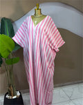 2026 Fall Holiday Half Batwing Sleeve Striped Print Loose Long Dress Street Women Party Vestidos Maxi Dresses Vestidos