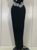 Sexy Backless Sparkly Crystal Diamonds White Bodycon Bandage Dress Women Celebrity Elegant Evening Club Party Birthday Dresses