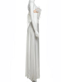 Sequin Flowers 2Piece Set Women Sexy Beach Vacation y2k Chic Skew Collar Tank Tops+Bandage Maxi Split Skirts Clubwear