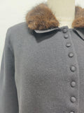 Casual Spliced Faux Fur Sweater for Women O Neck Long Sleeve Patchwork Single Breasted Knitted Cardigans Female New