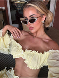 Sexy Off Shoulder Top Maxi Skirt Sets Chic Ruffled Sheer Chiffon Crop Tops High Waist Skirt 2026 New Lady Vacation Party Outfit