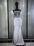 Sparkly Crystal Pink Silver Women Sexy Keyholes High Stretch Bodycon Maxi Gowns Dress Evening Party Celebrate Cocktail Outfit