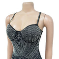 Mesh Sexy Dress Rhinestone Sleeveless Elastic Bodycon Trend Birthday Midnight Party Outfits Luxury Shiny Dress Vestidos
