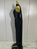 Women Evening Party Prom Luxury Birthday Wedding Guest Dresses Sexy Shiny Crystals Beading Strapless Bodycon Long Bandage Dress