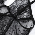 Sexy Lace Patchwork Bodysuit Women Solid V-neck Sleeveless High Waist Slim Perspective Sling Top Lady New Chic Corset Bodysuits