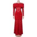 Lace Off-Shoulder Mermaid Maxi Dresses Luxury Woman Wedding Evening Dress Celebrities Outfits Night Clubwear New Year Robes