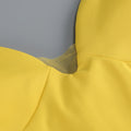Fashion Yellow Pearl Bead Irregular Draped Dress Women Elegant Strapless High Waist Vestido Summer Lady Club Gowns
